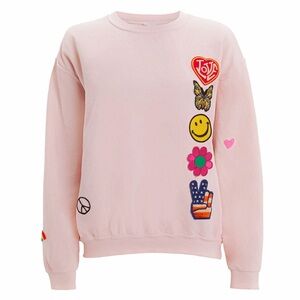 MadeWorn Light Pink Distressed Patch Sweatshirt – Size XS